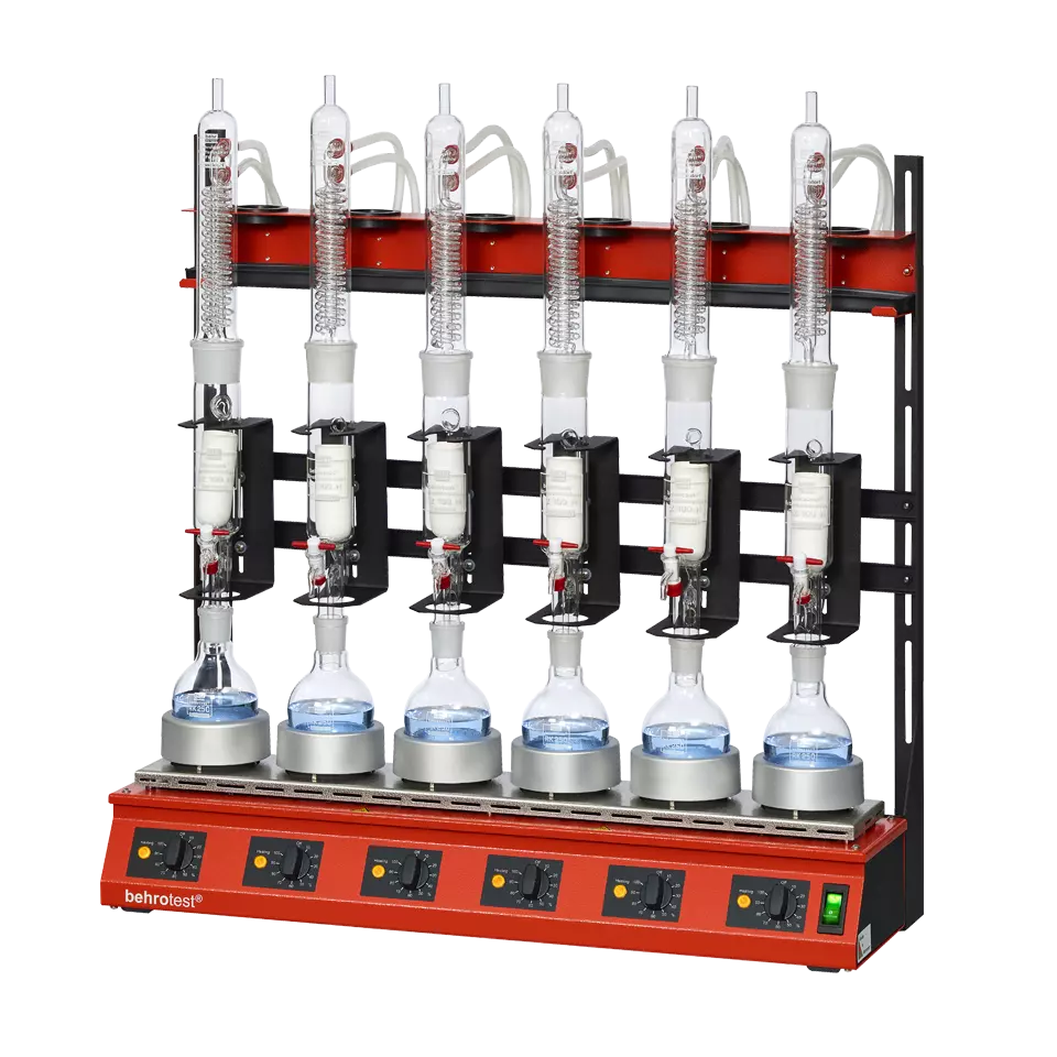250 ml Extraktion - 500 ml Rundkolben/Stehkolben - Glaskühler/Titankühler - Extraktionsgerät (6 Proben)