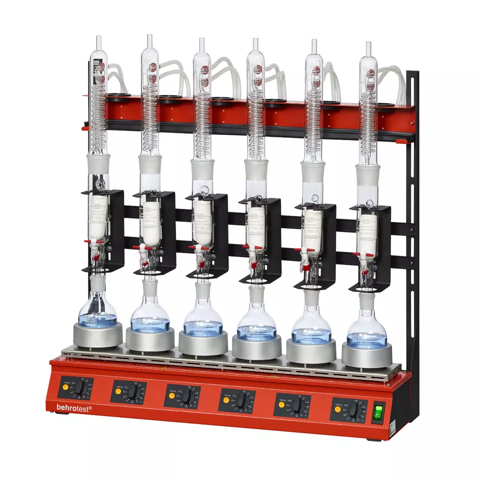 250 ml Extraktion - 500 ml Rundkolben/Stehkolben - Glaskühler/Titankühler - Extraktionsgerät (6 Proben) - R 256 S [B00218436]