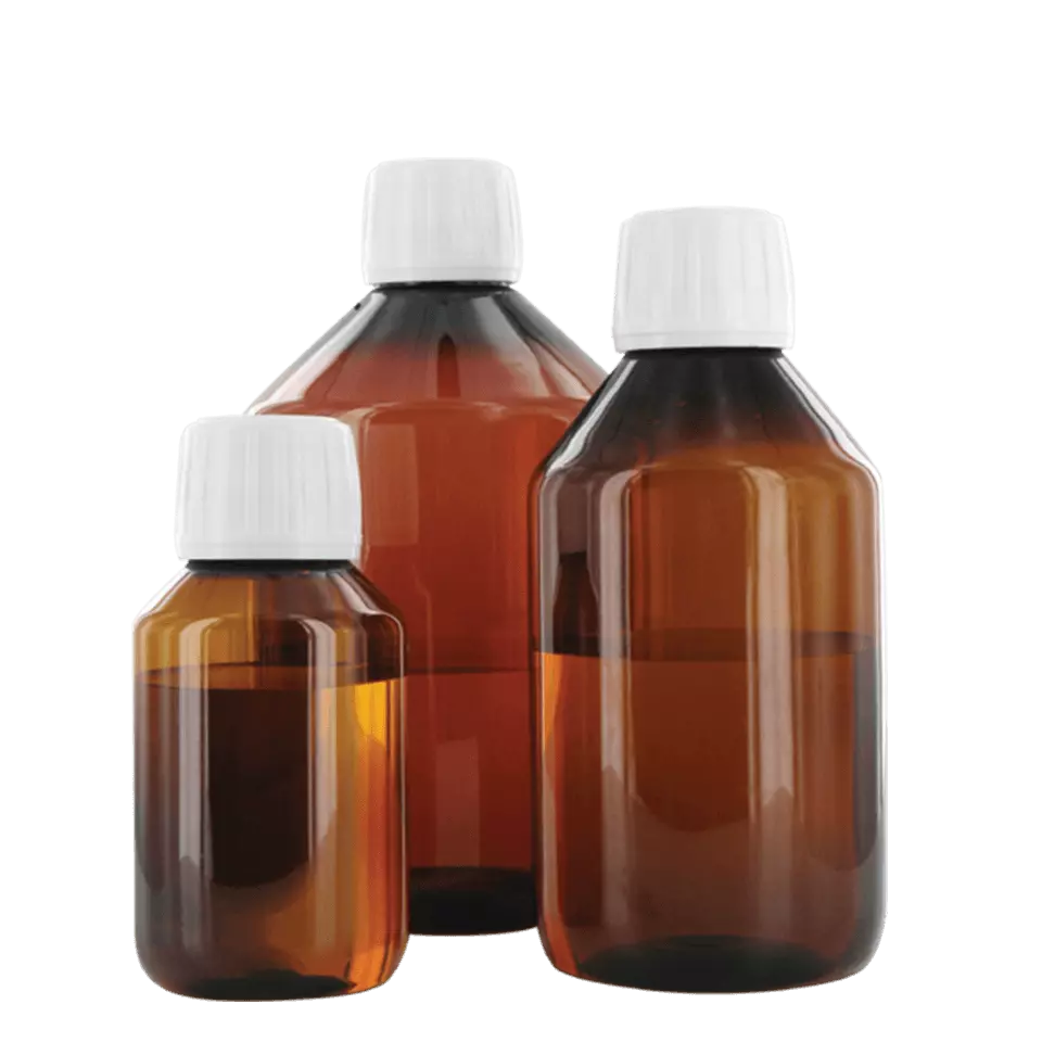behroplast® PET bottles (food safe) - PET narrow-neck bottle brown (Brown PET bottles with wide neck)