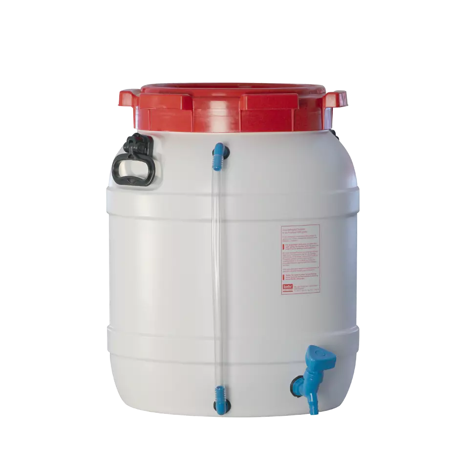 Bottles and canisters - Wide-neck drump with tap (behroplast® drumps)