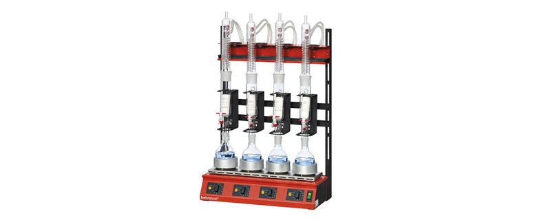 250 ml Extraktion - 500 ml Rundkolben/Stehkolben - Glaskühler/Titankühler - Extraktionsgerät (4 Proben)