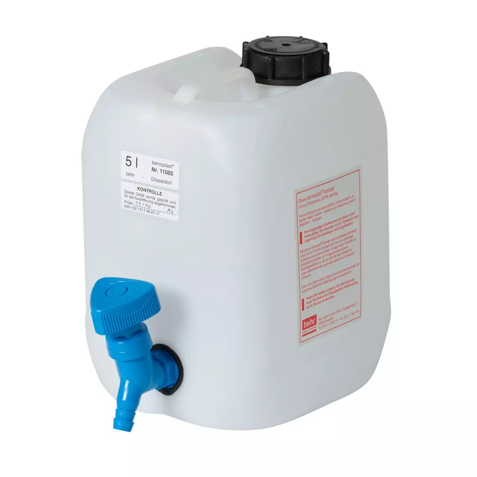 behroplast® Kanister - Kanister (Weiße behroplast Kanister mit eingeschweißtem Hahn) - WK 5 [B00176987]