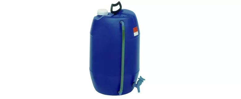Bidon behroplast® - Bidon avec indicateur de niveau et robinet (Bidons bleus behroplast avec robinet rétractable)