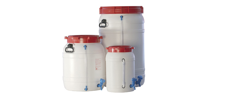 Bottles and canisters - Wide-neck drump with tap (behroplast® drumps)