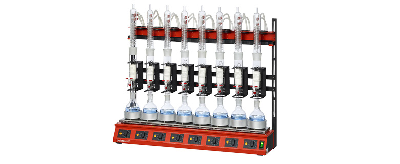 Extração de 100 ml - Balão de fundo redondo de 250 ml - Refrigerador RFK 100 - Sistema compacto (8 lugares)