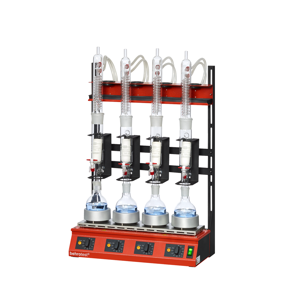 Extração de 250 ml - Frasco de fundo redondo de 500 ml - Refrigerador RFK 100 - Sistema compacto (4 lugares)