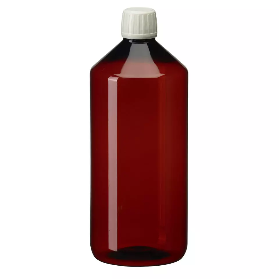 Flacons en PET behroplast® (de qualité alimentaire) - Flacon à col étroit en PET brun (Bouteilles en PET brun à large col) - PEB 1000 [B00177042]