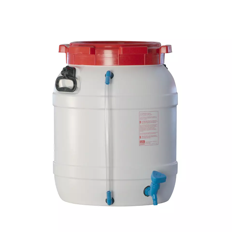 Flaschen und Kanister - Weithalsfass mit Hahn (behroplast® Fässer) - WF 55 H [B00515282]