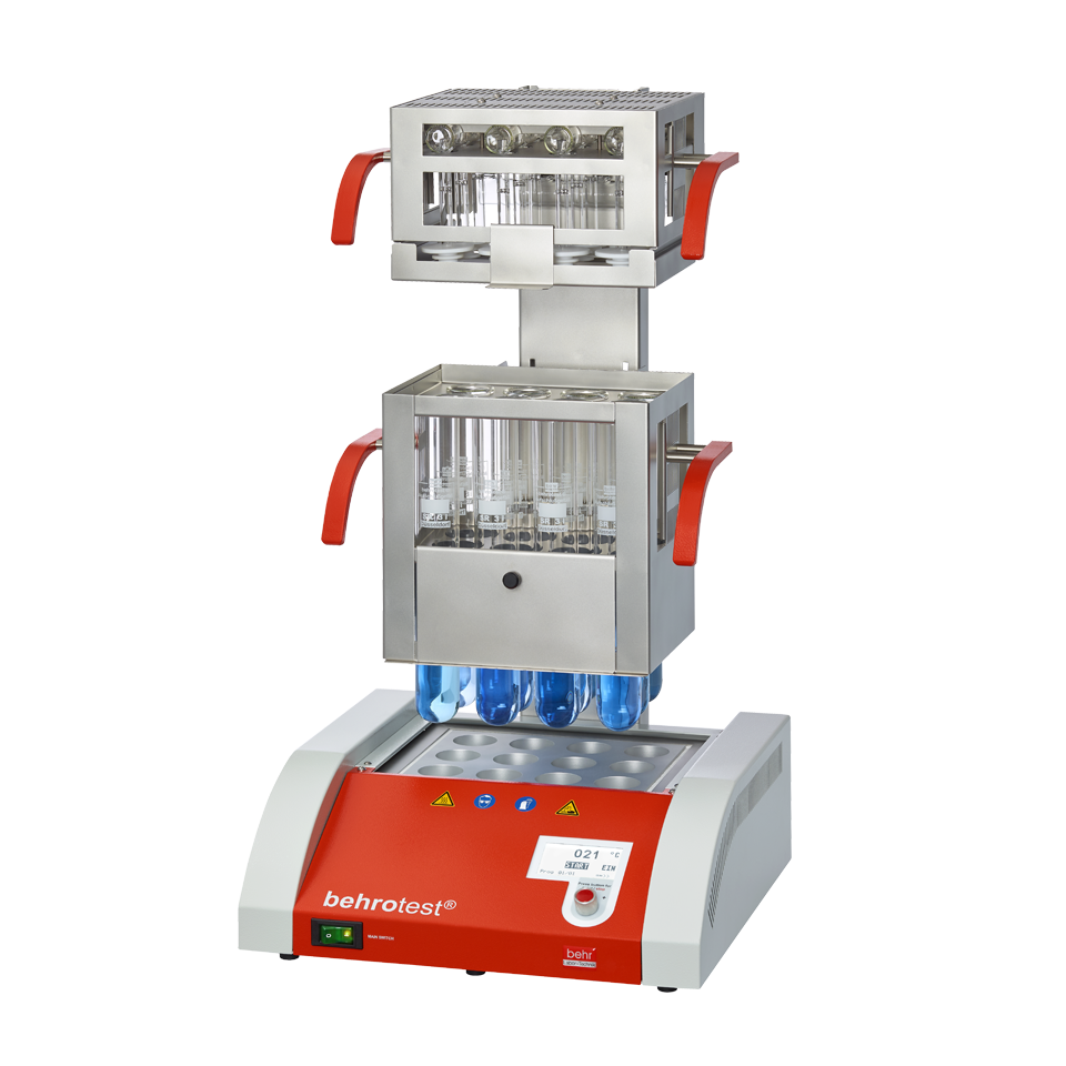 Kjeldahl Blockaufschluss-Systeme - Aufschlussapparatur für 100 ml und 250 ml Gefäße mit Lift (K-Block mit automatischem Lift)