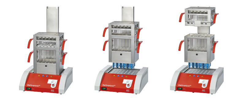 Sistemas de bloque digestor Kjeldahl - Aparato de digestión para tubos de 100 ml y 250 ml con elevador (Bloque K con elevador automático)
